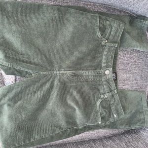 Green corduroy BDG Mom high rise jeans